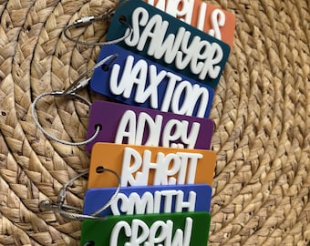 Custom Acrylic Tag, Acrylic Bag Tag, Kids Name Keychain, Lunch Box Tag, Personalized Tag, Custom Backpack Tag, Keychain For Kids