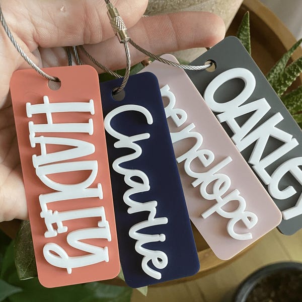 Custom Acrylic Bag Tag, Personalized Kids Name Keychain