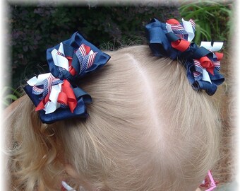 Patriotic Hair Bow Etsy