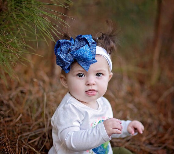 denim baby headband