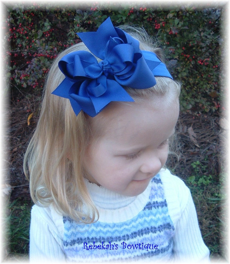 Royal blue baby headband school uniform bows baby headbands Etsy