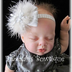 silver baby headband