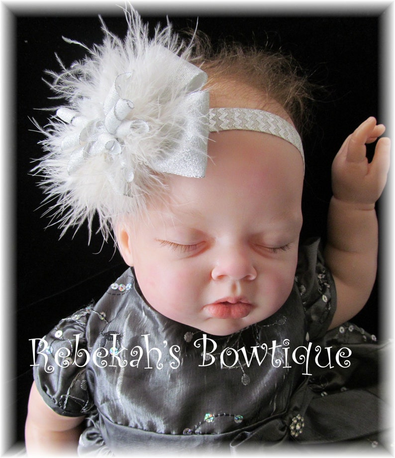 silver baby headband