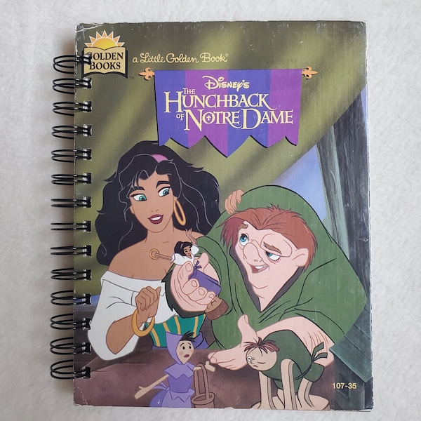 Disney's Hunchback of Notre Dame Little Golden Book Journal with story Spiral Bound Tablet Notebook FREE SHIPPING!