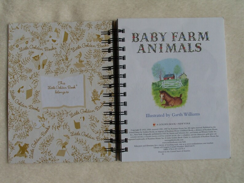 Baby Farm Animals Little Golden Book Classic Journal With Etsy