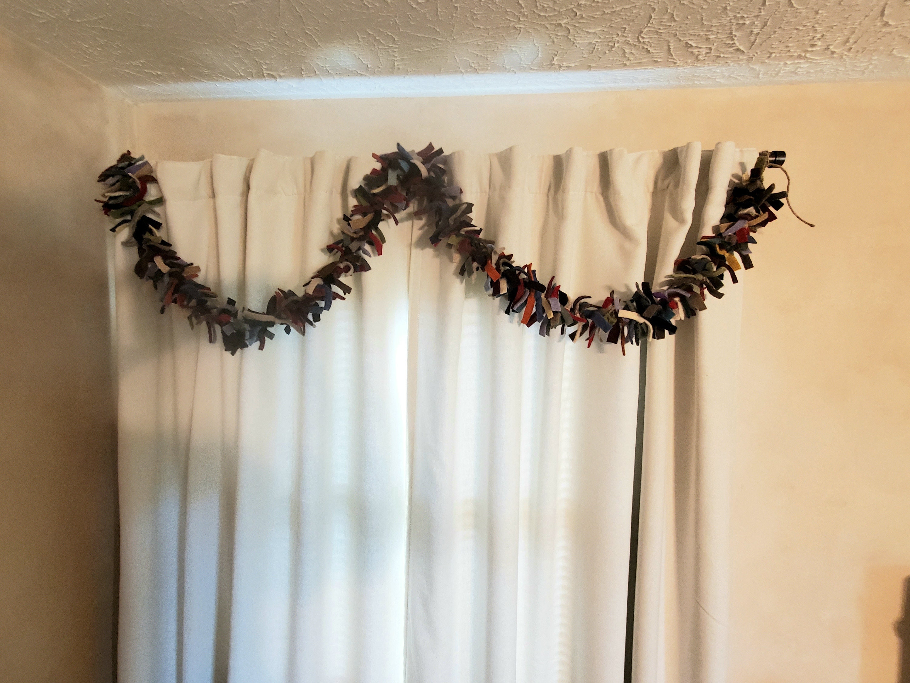 6' Decorative Multicolor WOOL Garland Made From Recycled Etsy