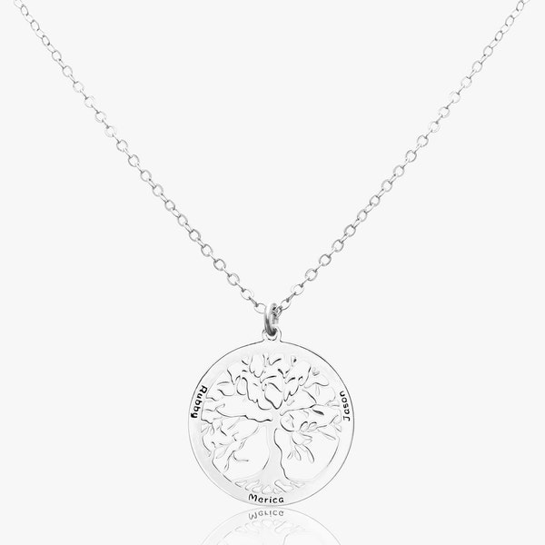 Personalized Life Tree Necklace Name Necklace, Name plated, Perfect Gift for Her, Gift ideas, Mom, Daughter, Niece, cousin, in-laws