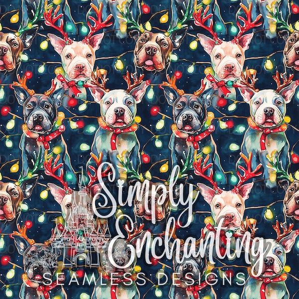Pitbull Patterns Reindeer Pitbull - Etsy UK