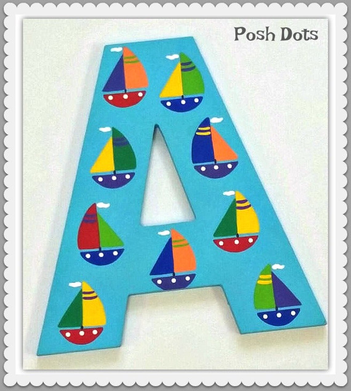 SAIL AWAY Custom Hand Painted Wooden Sailboat Letters | Etsy