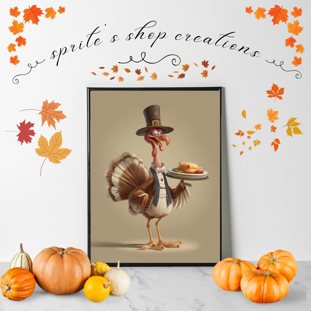 Thanksgiving Turkey Art Print: Fall Holiday Decor (digital Download) - Etsy
