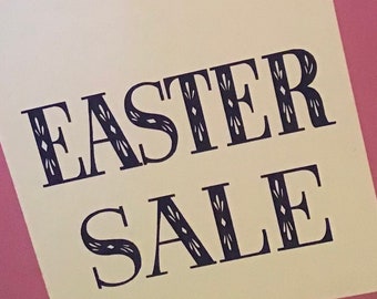 Vintage Store Easter Sale Display Sign  Easter Sale Sign from Department Store  Vintage Store Easter Display Sign