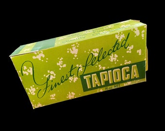 1940s Vintage Tapioca   Box   1940s New Old Stock English Tapioca  Box   English Grocery Box  Never Used  WW2 Grocery Box for Tapioca
