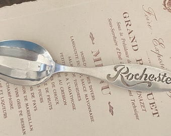 Antique Sterling Souvenir Spoon Rochester   1930s Sterling Souvenir Spoon