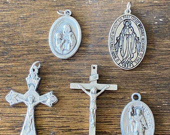 Vintage Collection of Holy Medals Charms