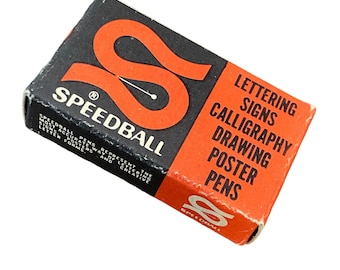 Vintage Speedball  Pen Nibs  One Dozen New Old Stock  Style B-1  Round Tip Size 1 Speedball Pen Nibs in Box