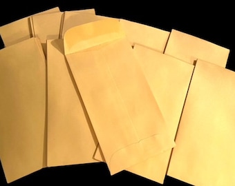 Vintage Kraft Coin Envelopes New Old Stock  Fifty 50 Coin Envelopes with Gummed Seal