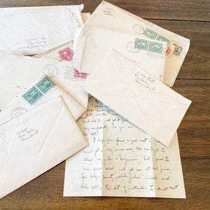 Vintage Handwritten Letters with Envelopes   Dates Vary  Wide Variety of Subject Matter Nine Letters in the Group