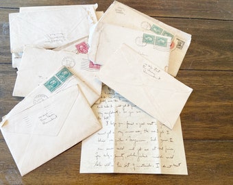 Vintage Handwritten Letters with Envelopes   Dates Vary  Wide Variety of Subject Matter