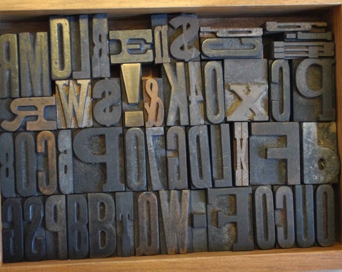 Vintage Printers Blocks Typography Grouping Small Blocks Etsy