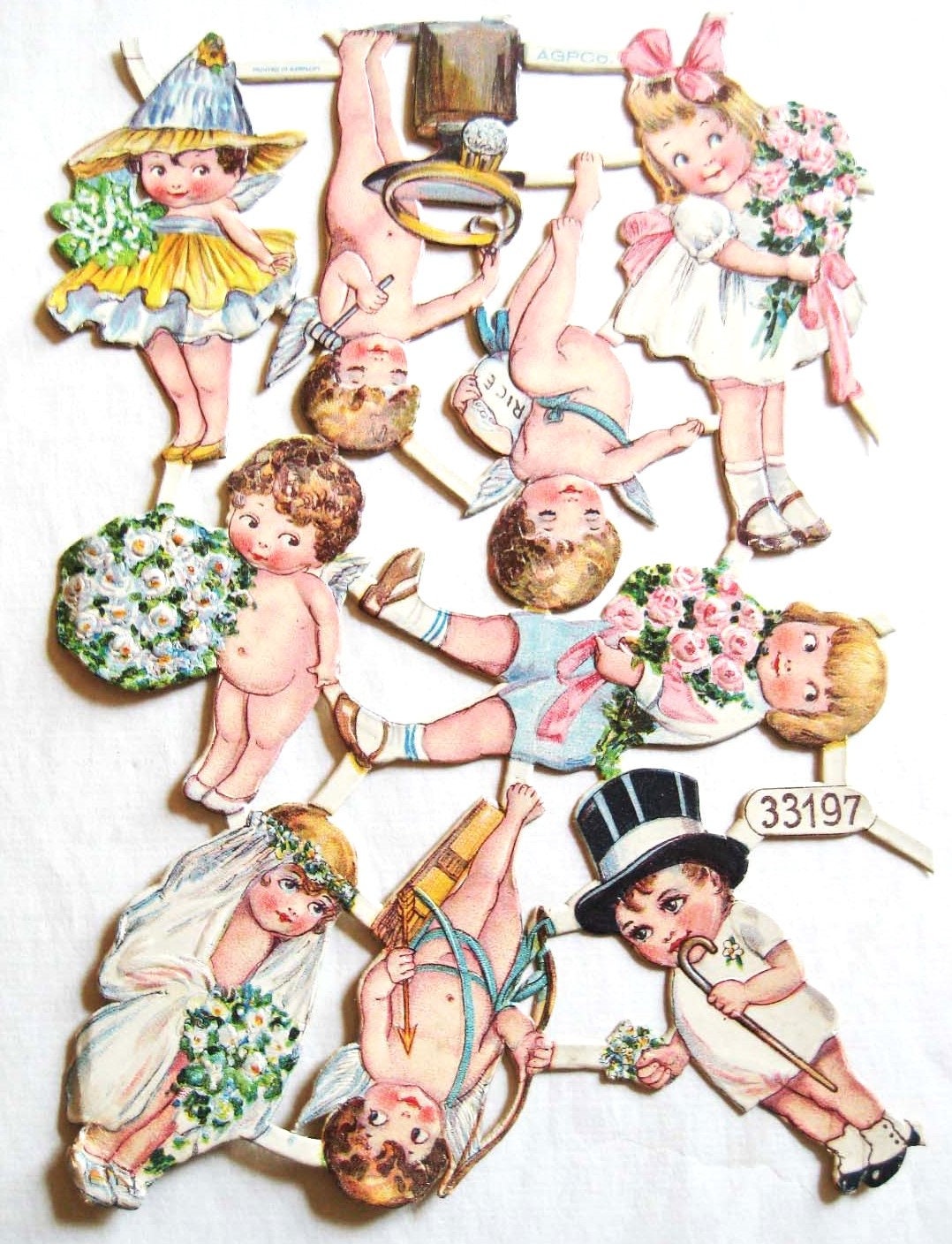 VINTAGE Victorian Girl Greeting Card Die Cuts for Card Making BB41 Lot of  15 Adorable 