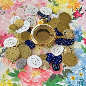 Vintage Watch Face Lot: 52 Swiss & German Steampunk Supplies