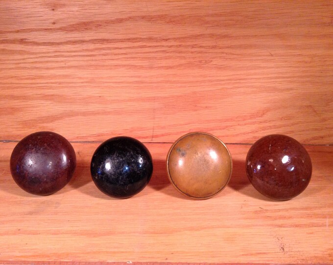 Vintage Door Knobs Group of Four Vintage Porcelain and Tin Door Knobs