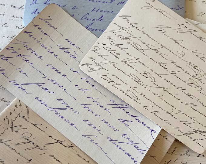 Early 1900s French Handwritten Correspondence French Letters and Correspondence Cards Group of