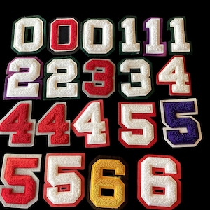 Vintage Chenille Number Patches Mixed Group of Colors  Vintage Sew On Chenille Number Patches  Twenty Patches in this Group of Mixed Colors