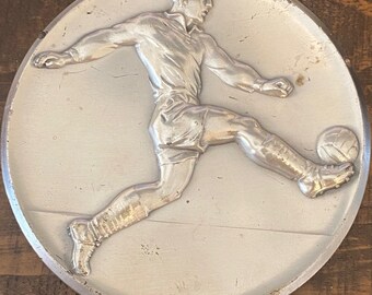 Large Vintage Soccer Award Plaque   Vintage Soccer Award  British Soccer Award Plaque