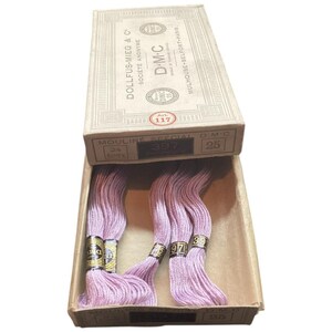Vintage DMC Embroidery Thread - Mouline Special - DMC 397 : Violet  ...5 ...  New Old Stock Skeins in Original French Box