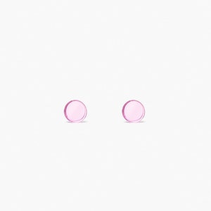 Small circle stud earrings // 925 silver, available in many colors image 2