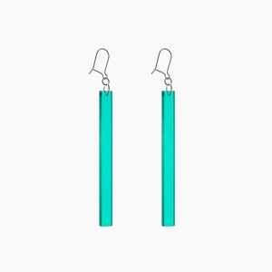 Drop earrings turquoise transparent, silver hooks image 1