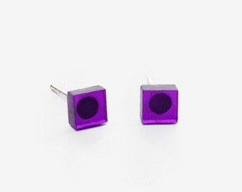 Square stud earrings // 925 silver studs