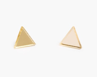 Triangle stud earrings, sterling silver posts // many colors