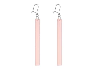 Boucles d’oreilles dépolies rose blush // argent 925