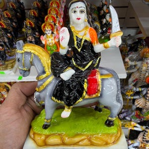 Kateri Maa 6inch Marble Resin Murti, Sangil Karuppan, Dee Baba, Karuppu Sami.