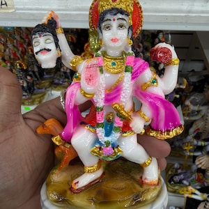 Khal Bhairav Baba 6inch Marble Resin Murti, Sangil Karuppan, Dee Baba, Karuppu Sami.