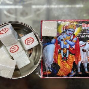 64 Pure Camphor Smokeless, 16 cakes with 4 tablets, contains no fish oil, for puja use, rodent repellent, Alcanfor, Kapoor air freshner.