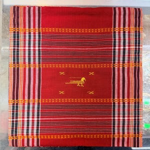 Foulard Madras Orange - Écharpe Occasion En Très Bon état Sans Marque
