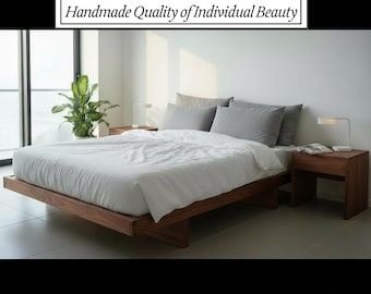 Basic Kyoto Platform Bed, Modern Design Bed, Japanese Inspired Design, Solid Wood Bed, Wooden Furniture