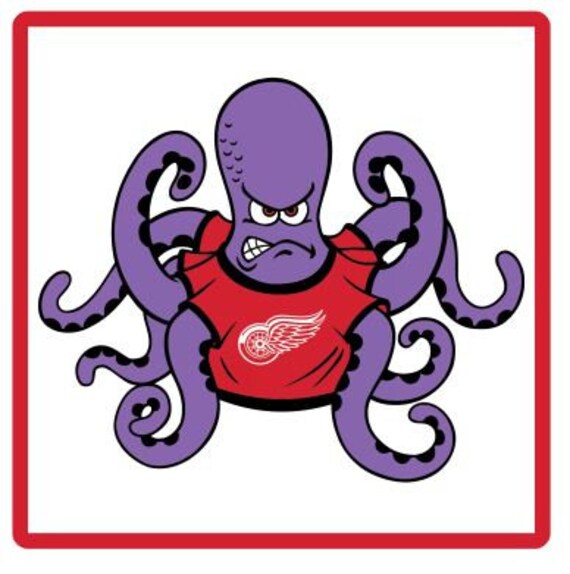 Detroit Red Wings Octopus Diecut Detroit Teams Die Cut Shape Etsy