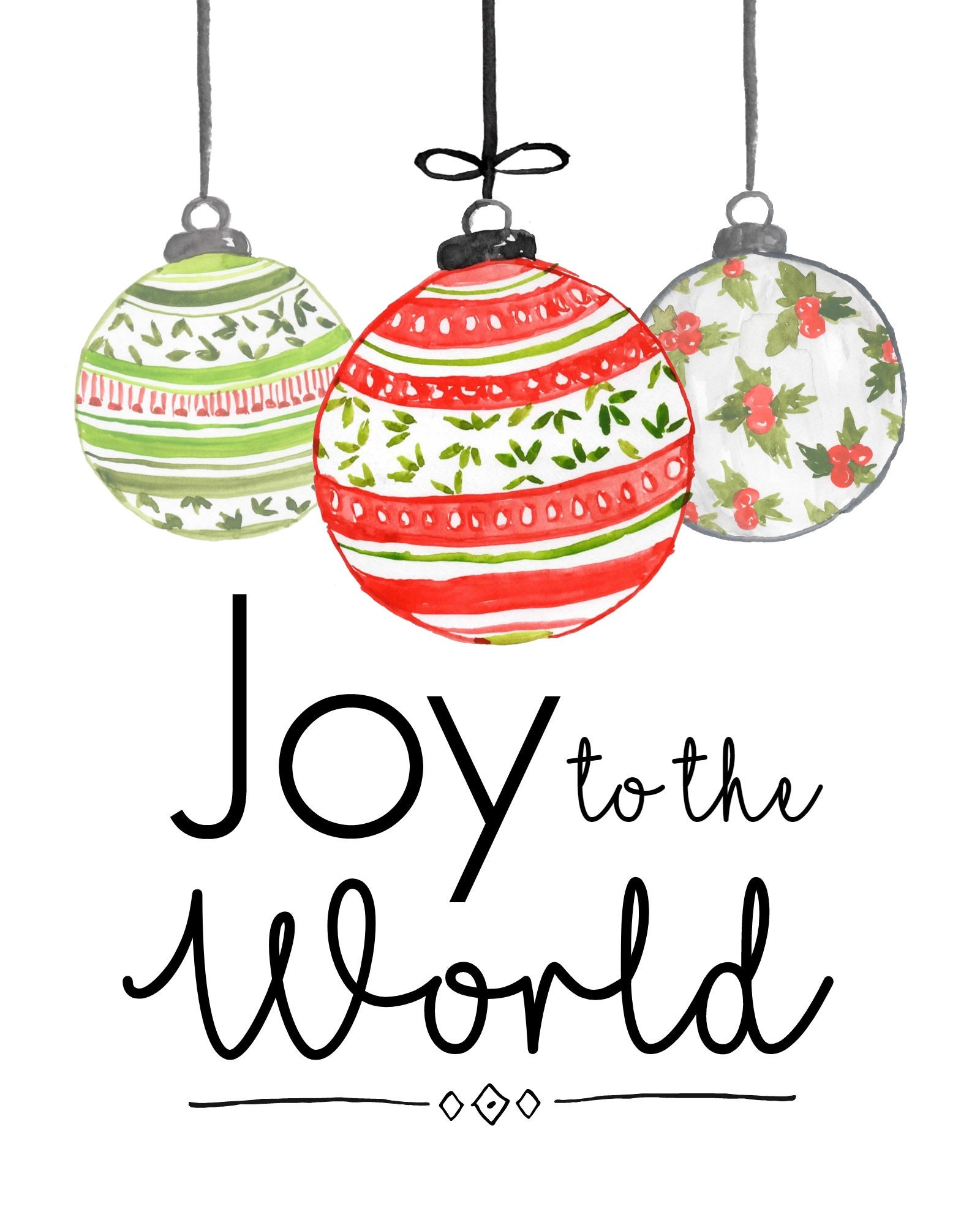 joy-to-the-world-print-5x7-christmas-print-christmas-wall-etsy