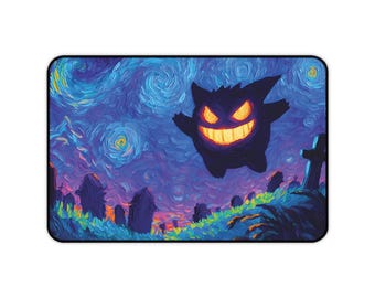 Alfombrilla de escritorio Gengar Dark Night Sky / Alfombrilla de juego Haunted Starry Graveyard, Pokémon