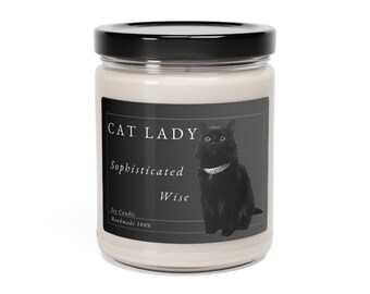 Vela Señora Gato. Vela de soja perfumada, 9 oz