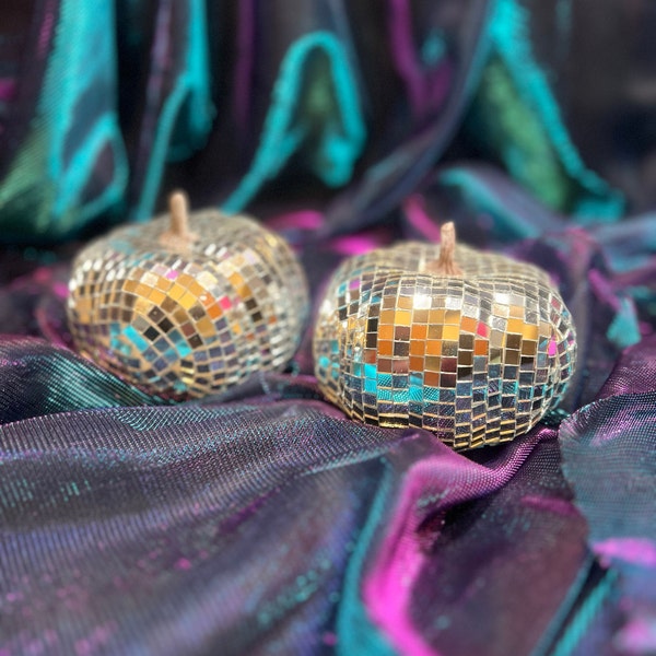 Mirror Glass Disco Pumpkin: Handmade Halloween Decor