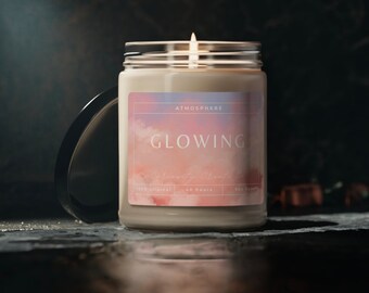 Vela de soja perfumada brillante, atmósfera de 9 oz, vela