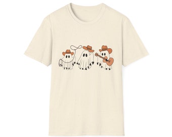 Camiseta Cowboy Ghost Trio: Camiseta unisex suave y espeluznante de Halloween