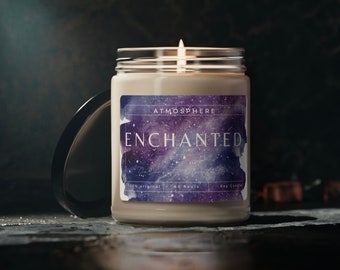 Vela de soja perfumada encantada, atmósfera de 9 oz, vela