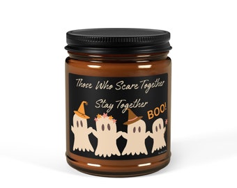 Vela de cera de soja de temporada espeluznante: decoración de Halloween para una familia fantasmal