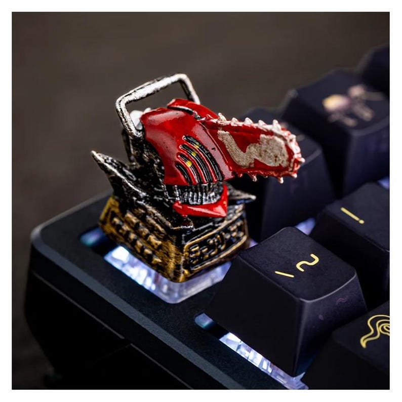 Chainsaw Man Gun Demon Keycaps Anime Themed 1pcs Customized Resin 3d